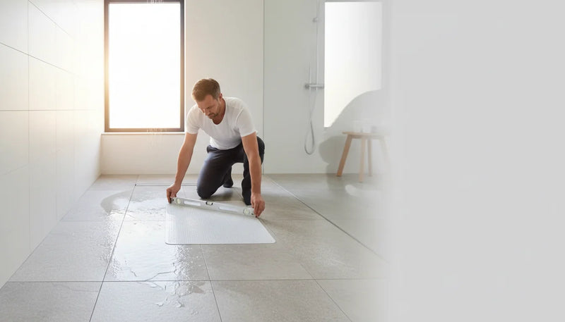 Adapter un tapis antidérapant à une douche italienne affleurante - Image de couverture