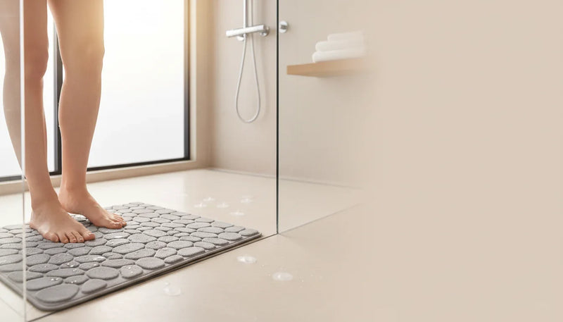 Tapis de douche antidérapants haut de gamme: finitions premium - Image de couverture